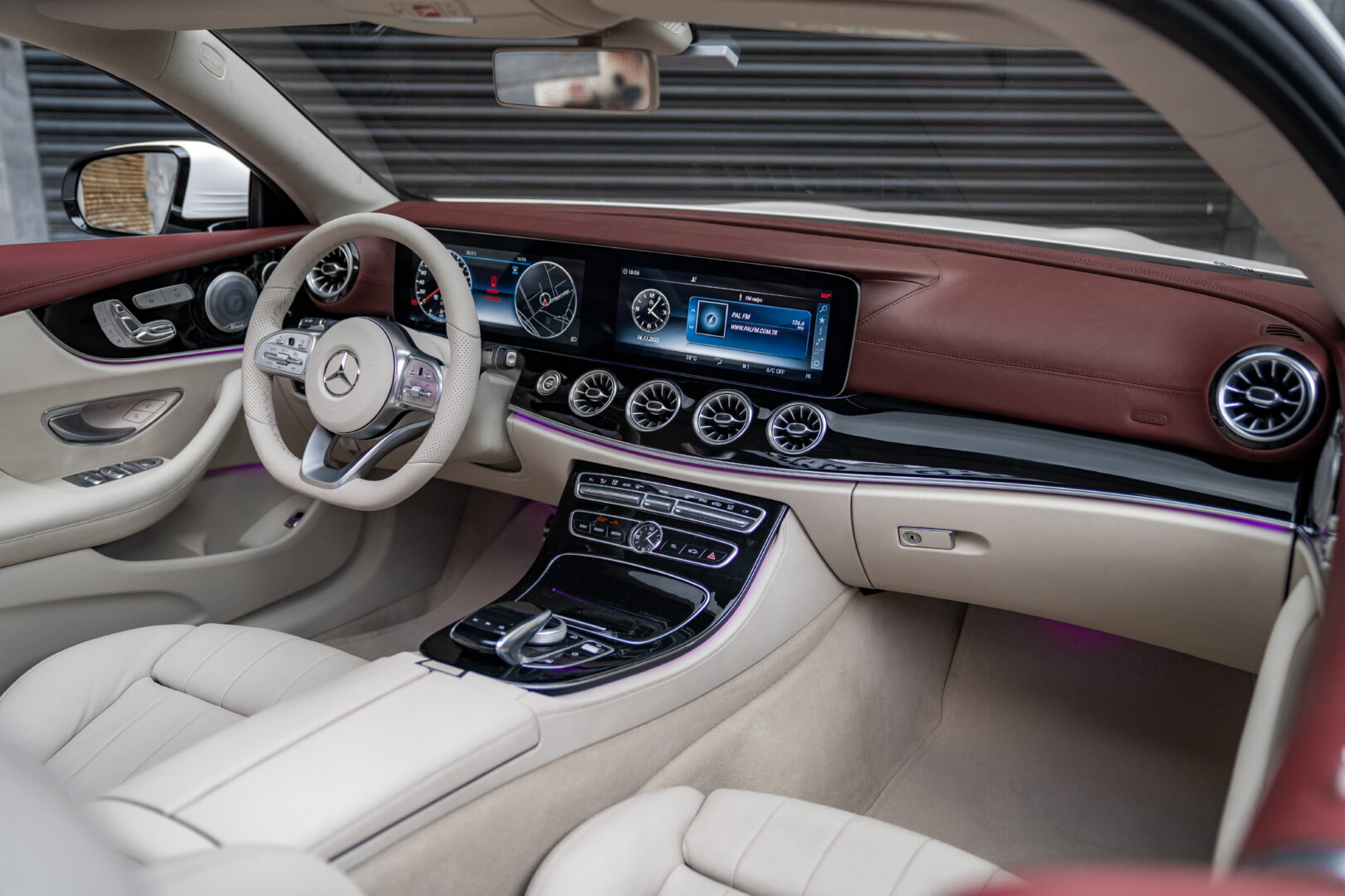 MERCEDES W213 E COUPE 2017-2022 BORDO-BEYAZ DERİ DÖŞEME