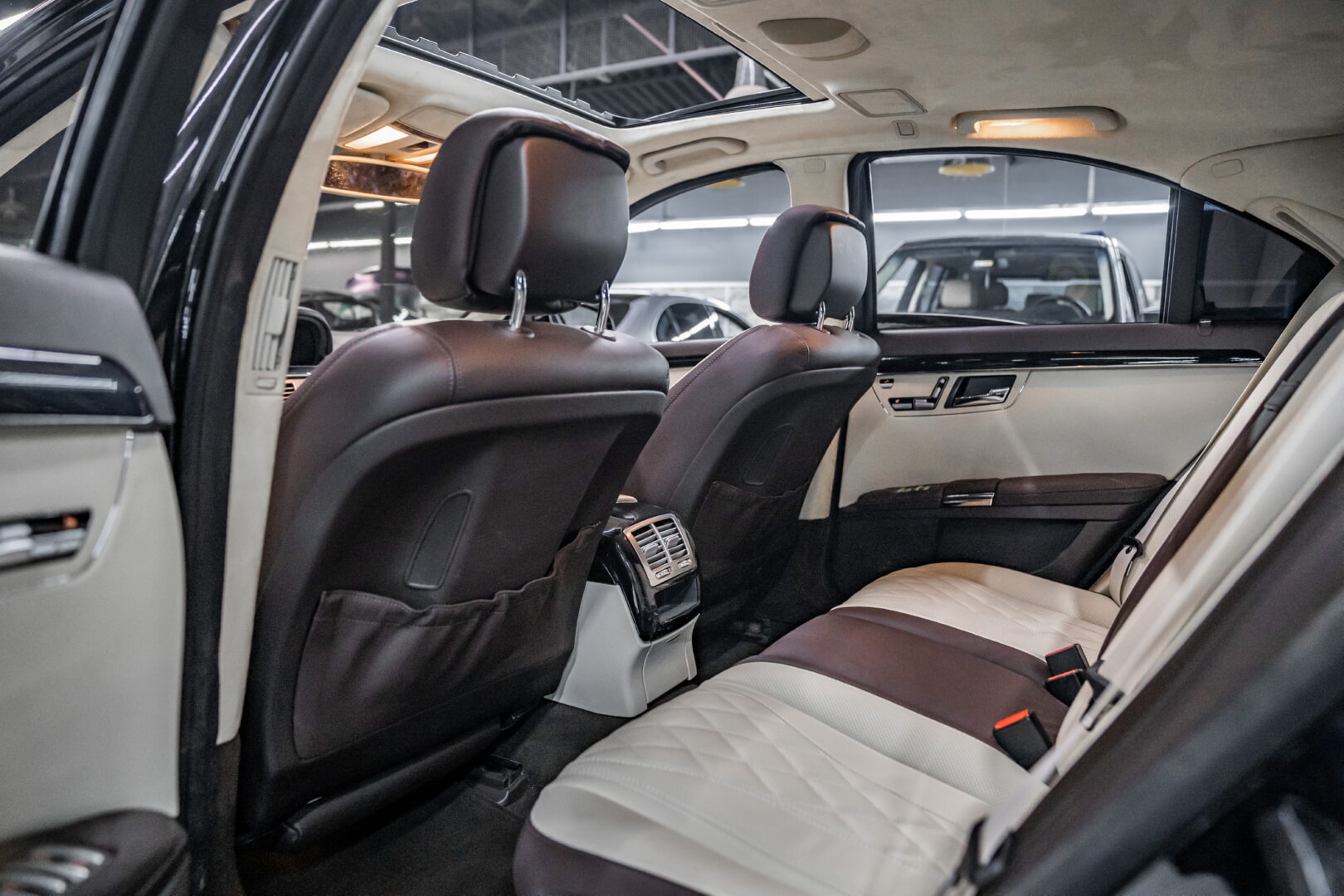 MERCEDES W221 S CLASS 2006-2012 KAHVE - BEYAZ DERİ DÖŞEME