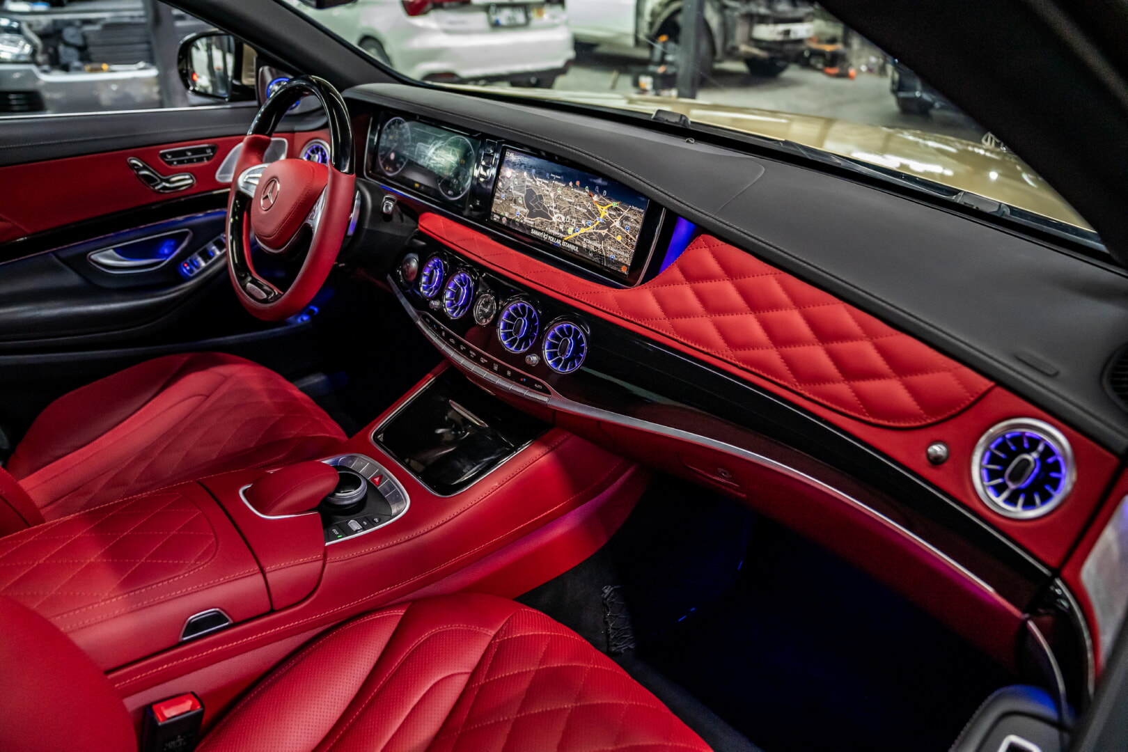 MERCEDES W222 S CLASS 2013-2019 KIRMIZI DERİ DÖŞEME