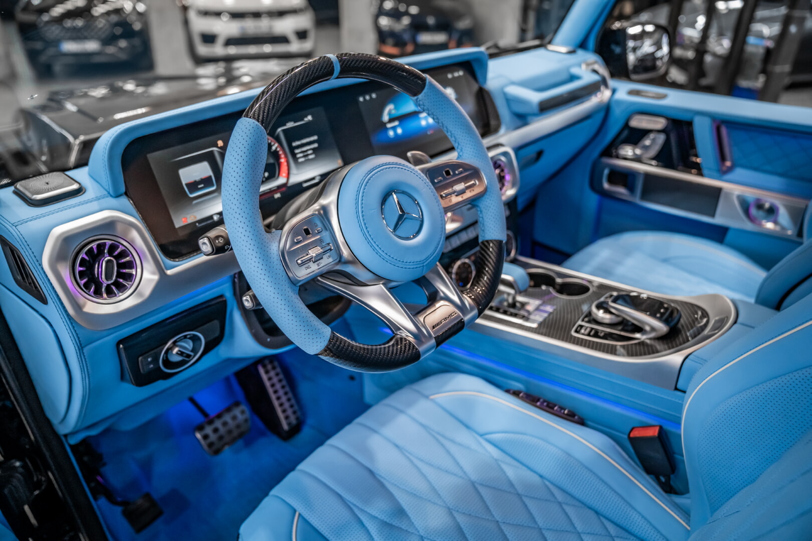 MERCEDES G SERİSİ 2013-2017 MAVİ DERİ DÖŞEME