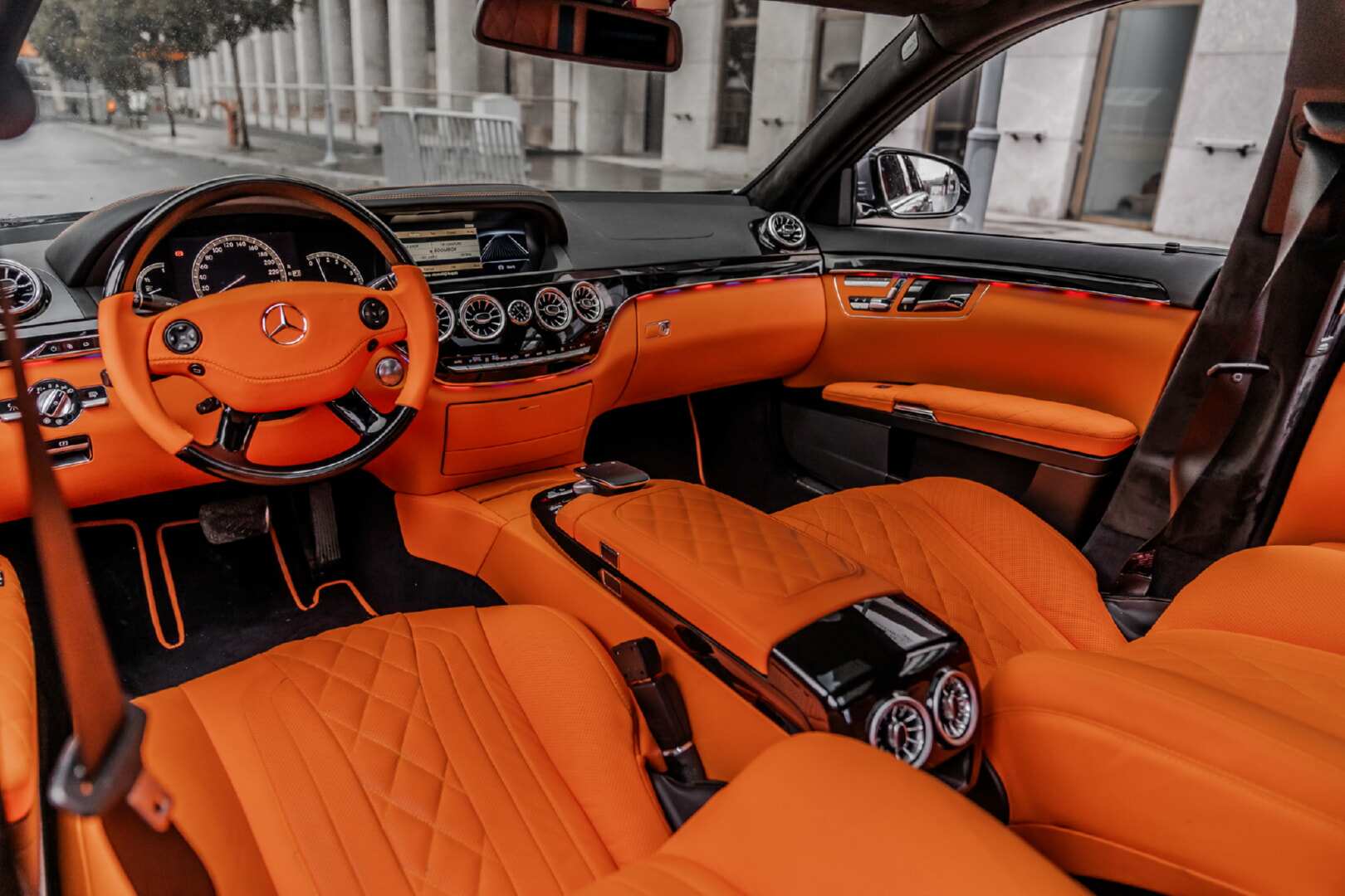 MERCEDES W221 S CLASS 2006-2012 TURUNCU DERİ DÖŞEME