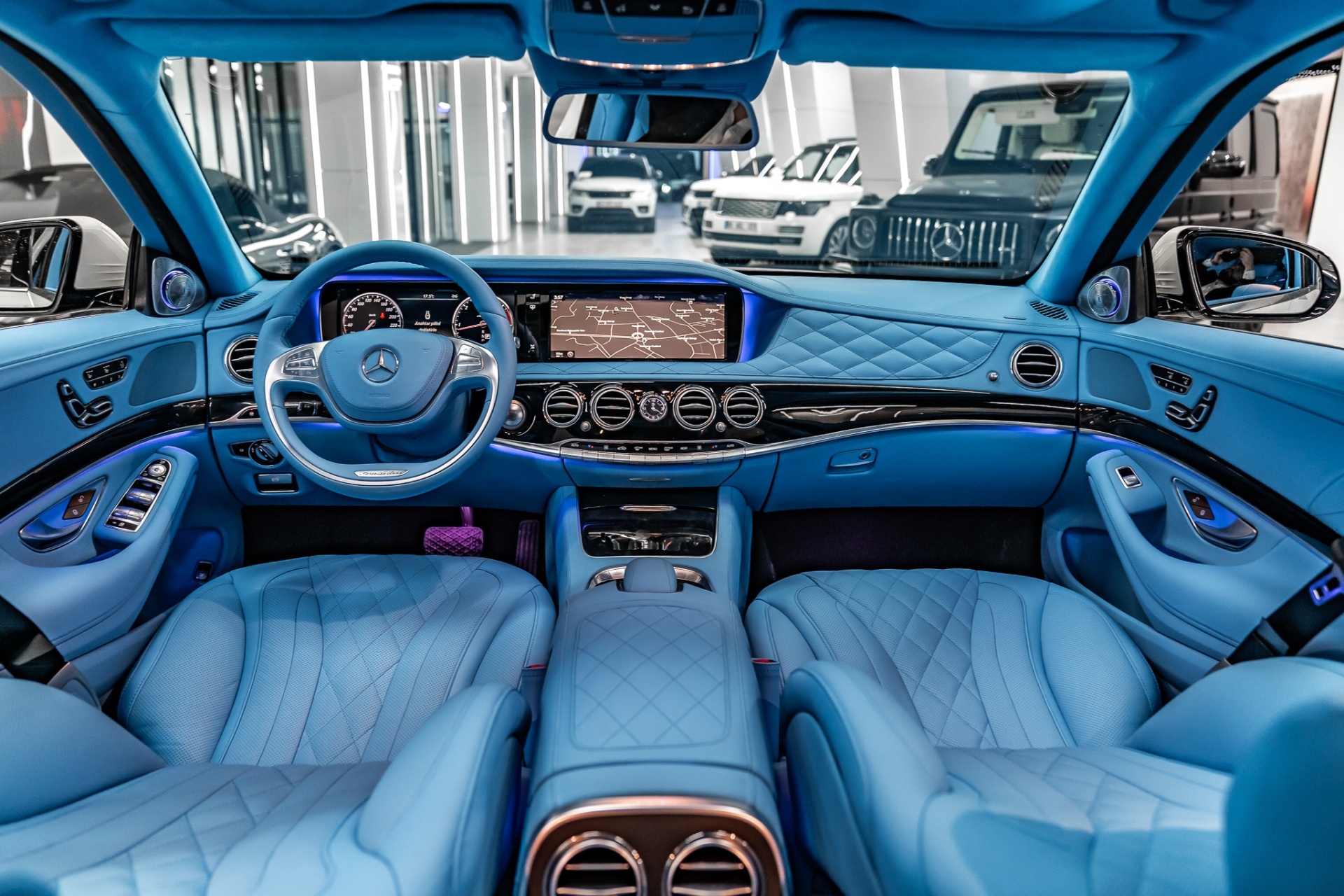 MERCEDES W222 S CLASS 2013-2019 MAVİ DERİ DÖŞEME